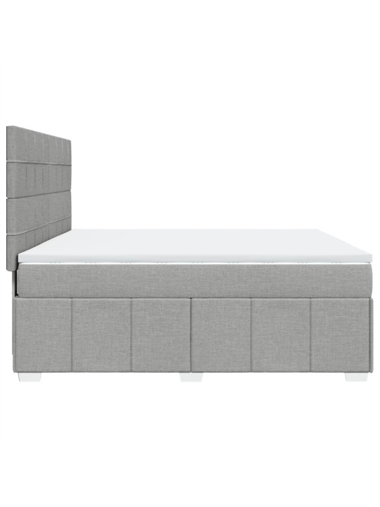 Box spring postel s matrací světle šedá 180 x 200 cm textil