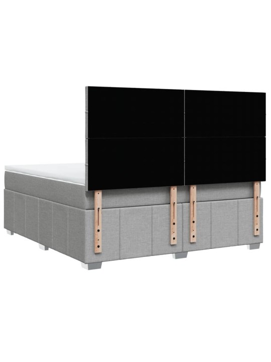 Box spring postel s matrací světle šedá 180 x 200 cm textil