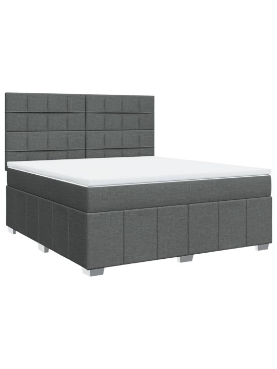 Box spring postel s matrací tmavě šedá 180x200 cm textil