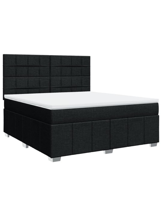 Box spring postel s matrací černá 180x200 cm textil