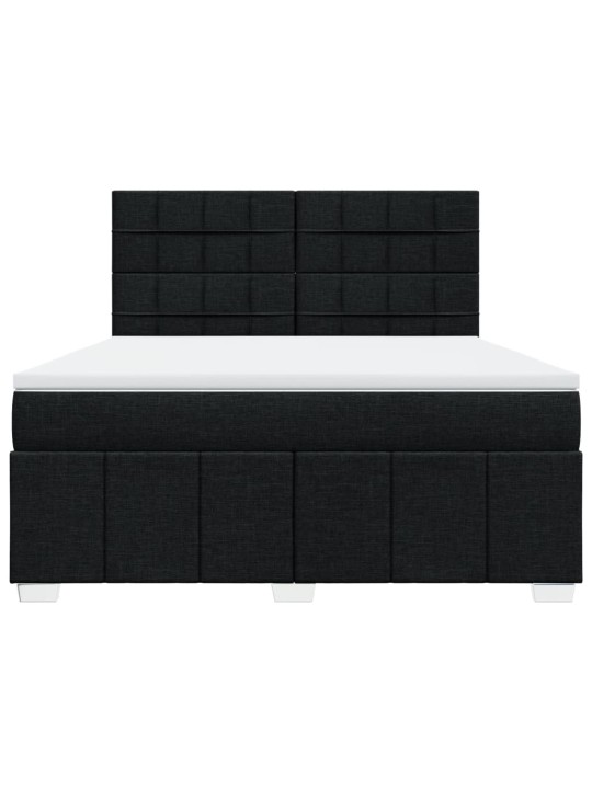 Box spring postel s matrací černá 180x200 cm textil