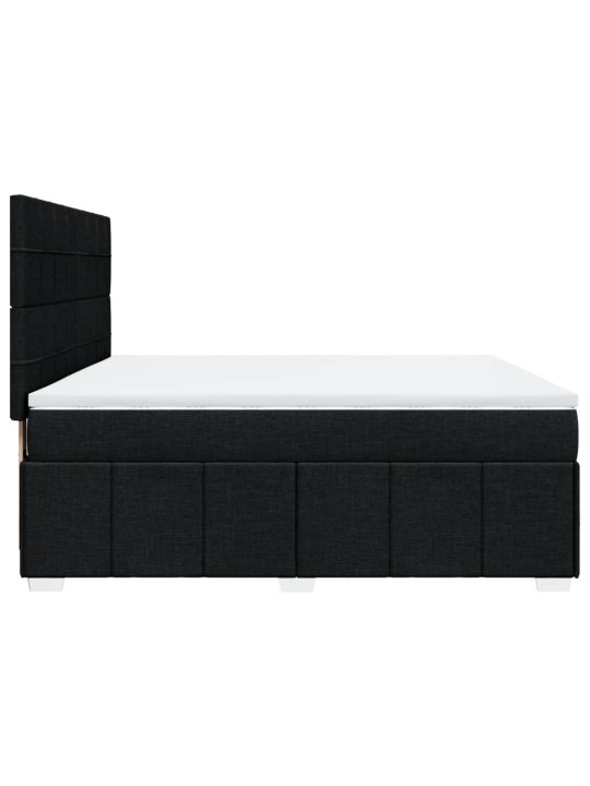 Box spring postel s matrací černá 180x200 cm textil