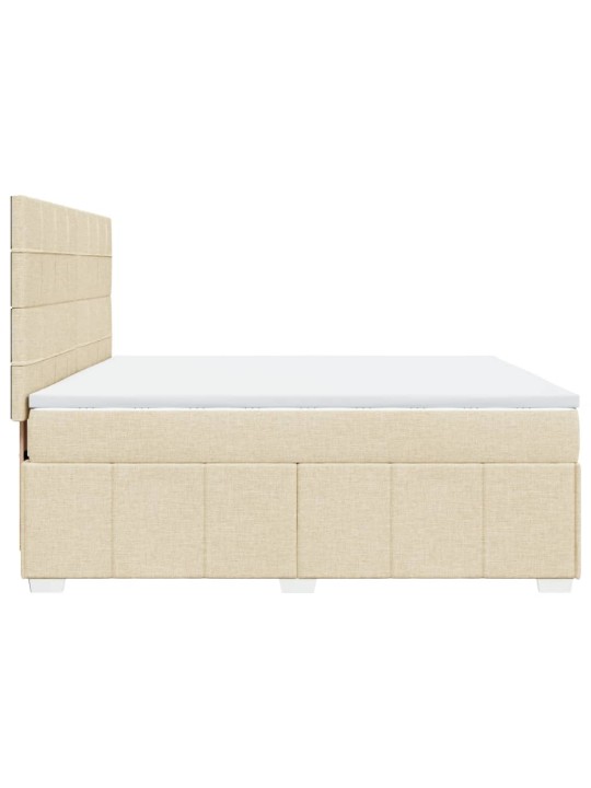Box spring postel s matrací krémová 180x200 cm textil