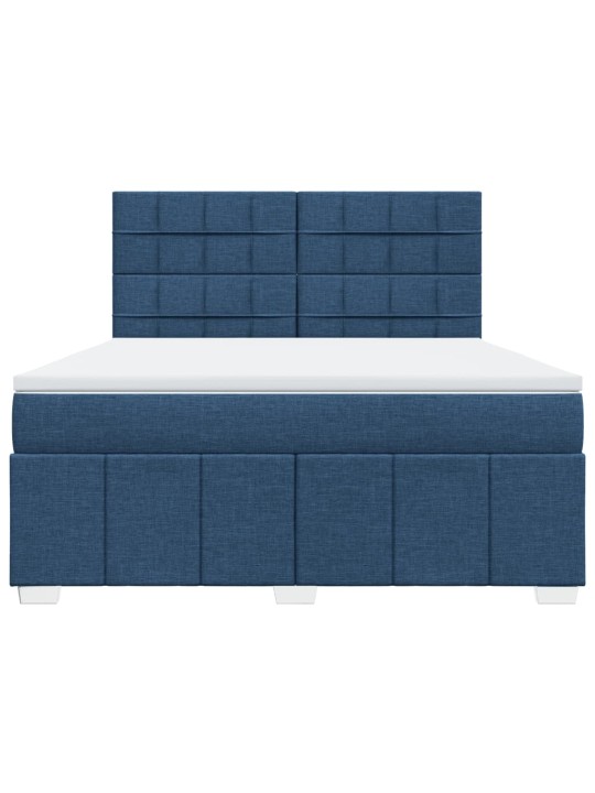 Box spring postel s matrací modrá 180x200 cm textil