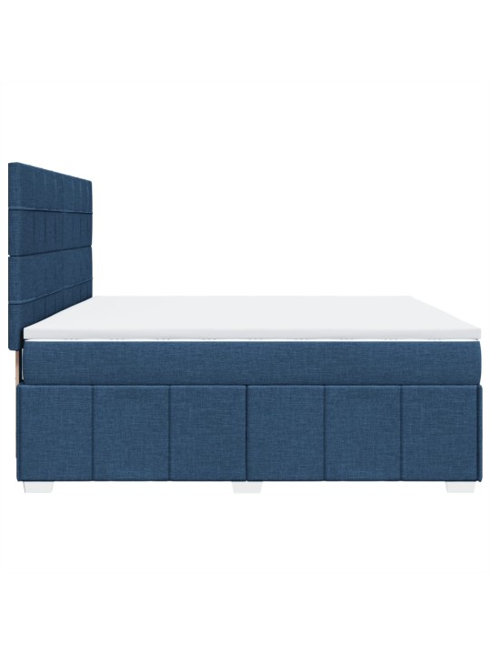 Box spring postel s matrací modrá 180x200 cm textil