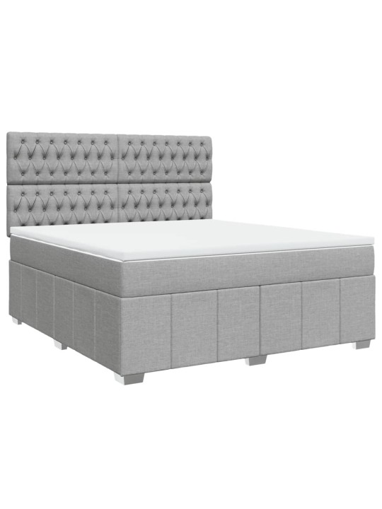 Box spring postel s matrací světle šedá 180 x 200 cm textil