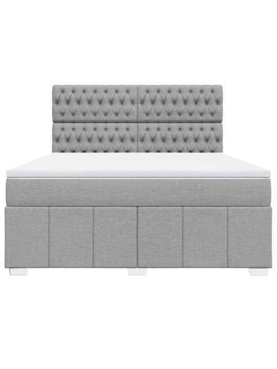 Box spring postel s matrací světle šedá 180 x 200 cm textil