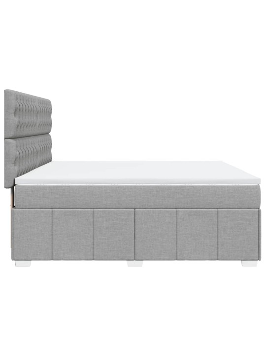 Box spring postel s matrací světle šedá 180 x 200 cm textil