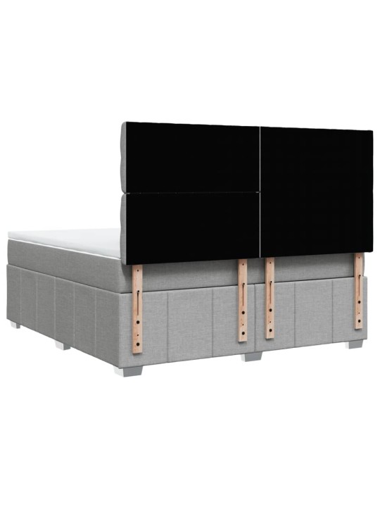 Box spring postel s matrací světle šedá 180 x 200 cm textil