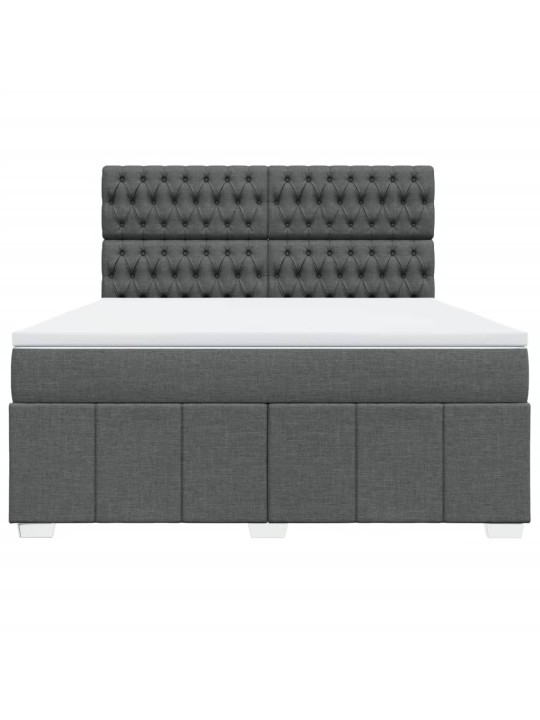Box spring postel s matrací tmavě šedá 180x200 cm textil
