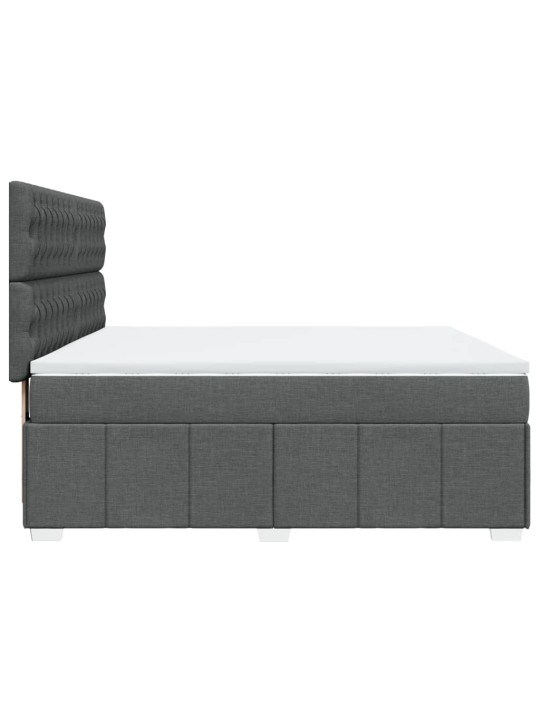 Box spring postel s matrací tmavě šedá 180x200 cm textil