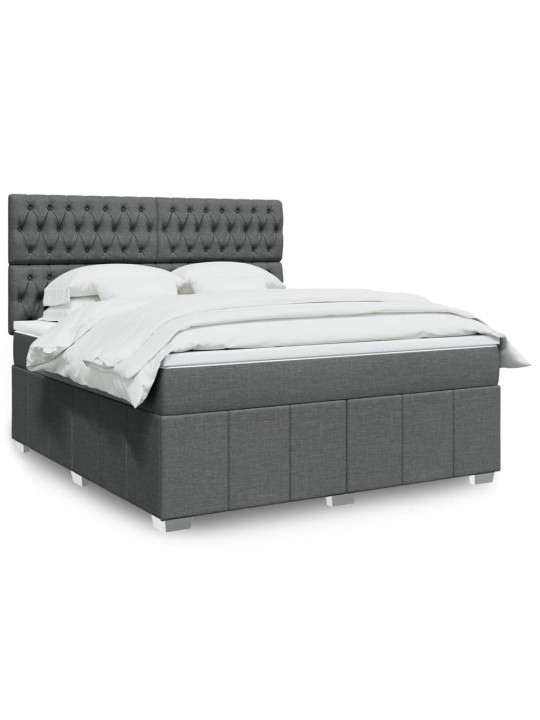 Box spring postel s matrací tmavě šedá 180x200 cm textil