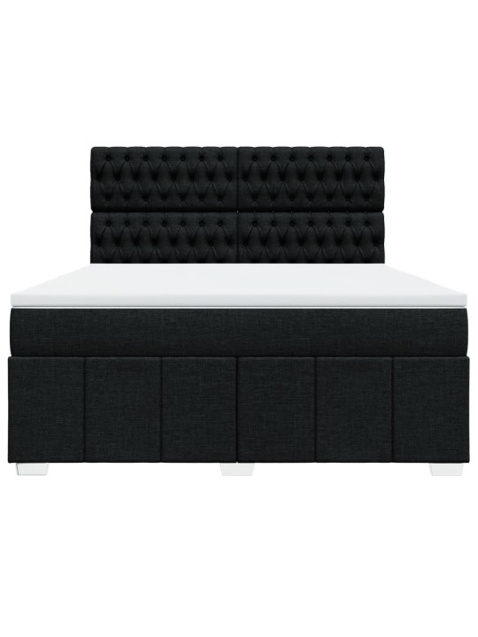 Box spring postel s matrací černá 180x200 cm textil