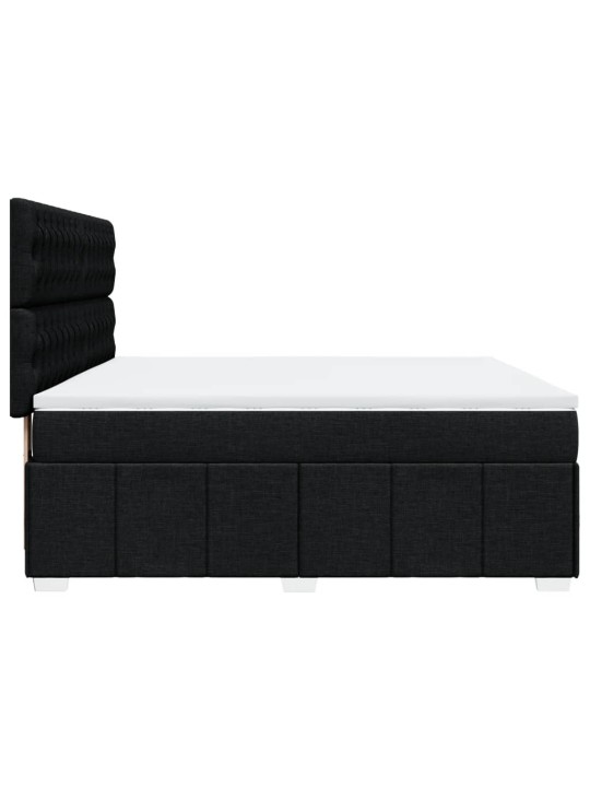 Box spring postel s matrací černá 180x200 cm textil