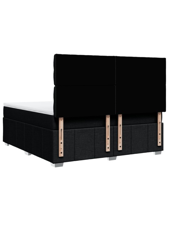 Box spring postel s matrací černá 180x200 cm textil