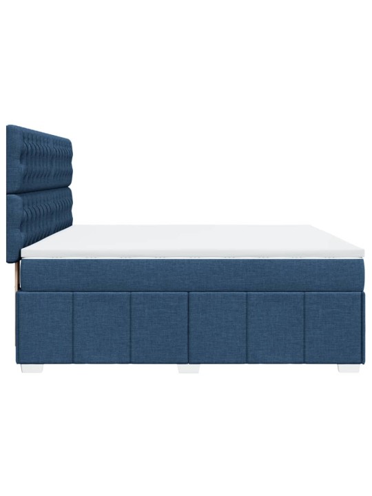 Box spring postel s matrací modrá 180x200 cm textil