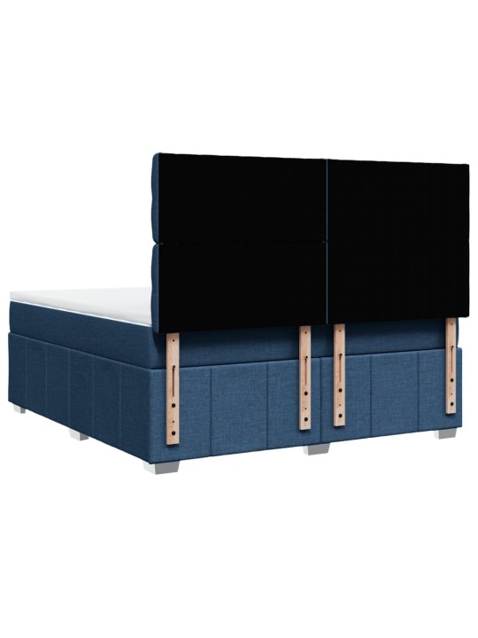 Box spring postel s matrací modrá 180x200 cm textil