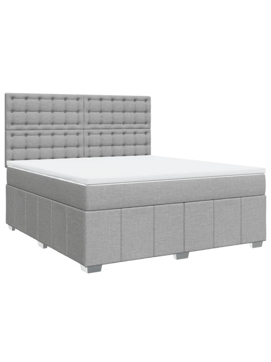 Box spring postel s matrací světle šedá 180 x 200 cm textil