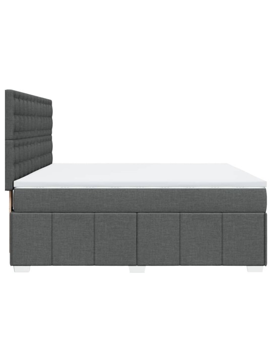 Box spring postel s matrací tmavě šedá 180x200 cm textil