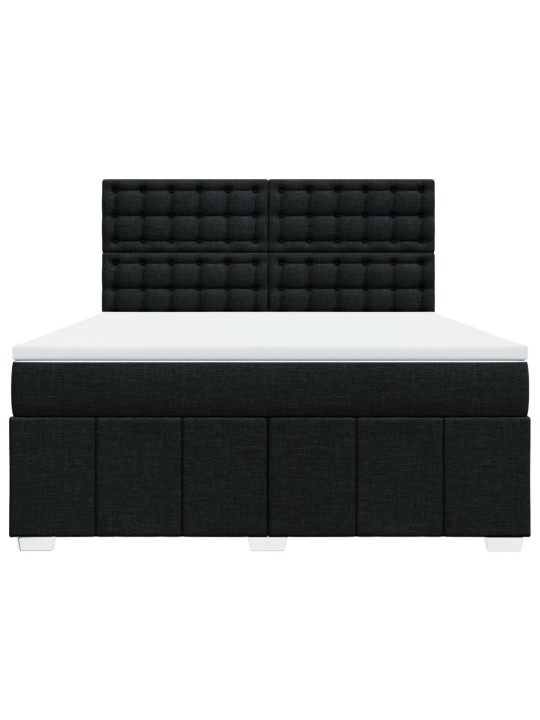Box spring postel s matrací černá 180x200 cm textil