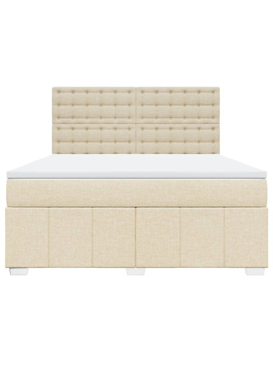 Box spring postel s matrací krémová 180x200 cm textil