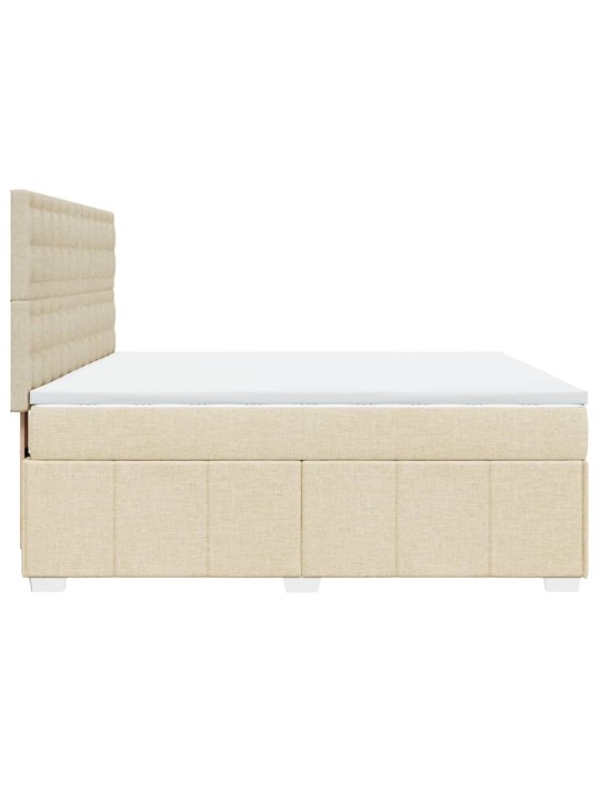 Box spring postel s matrací krémová 180x200 cm textil