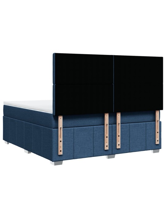 Box spring postel s matrací modrá 180x200 cm textil