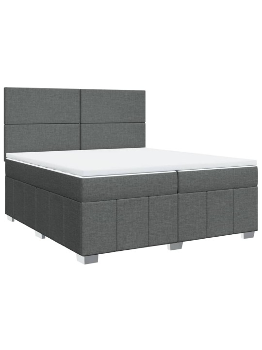 Box spring postel s matrací tmavě šedá 200x200 cm textil