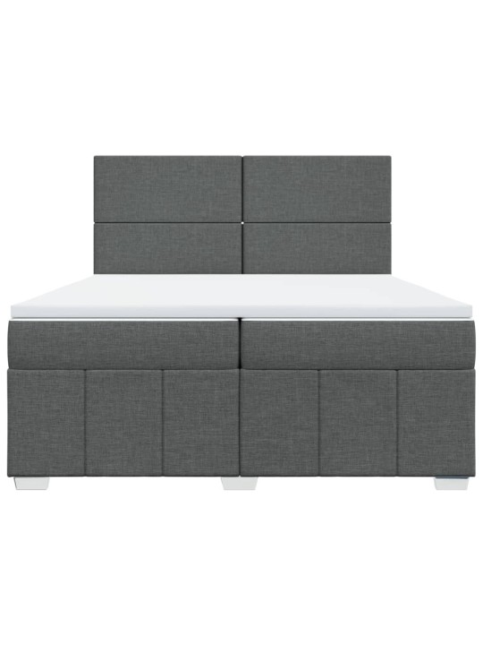 Box spring postel s matrací tmavě šedá 200x200 cm textil