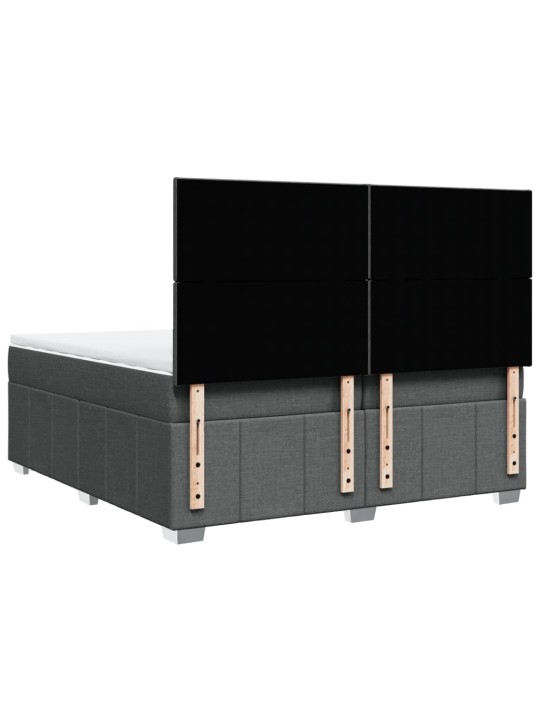 Box spring postel s matrací tmavě šedá 200x200 cm textil