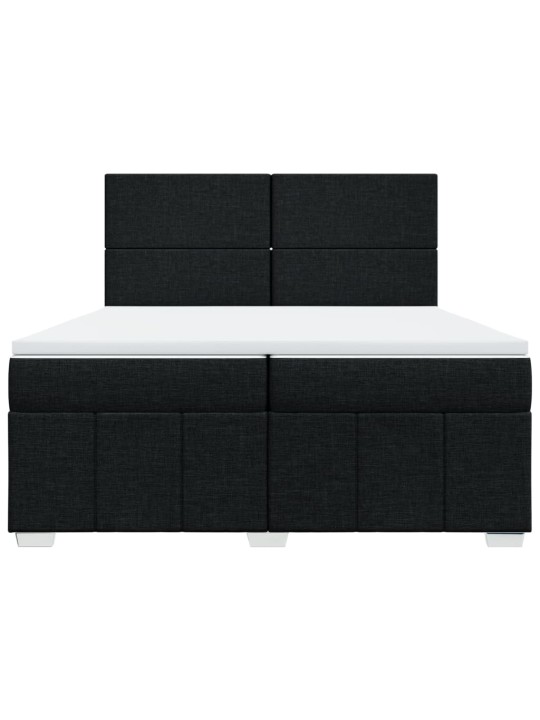 Box spring postel s matrací černá 200x200 cm textil