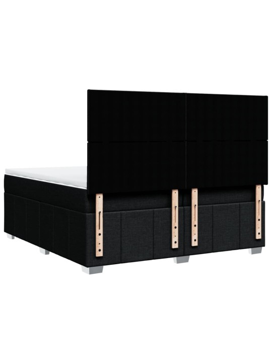 Box spring postel s matrací černá 200x200 cm textil
