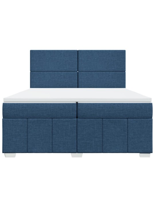 Box spring postel s matrací modrá 200x200 cm textil