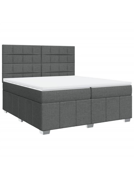 Box spring postel s matrací tmavě šedá 200x200 cm textil