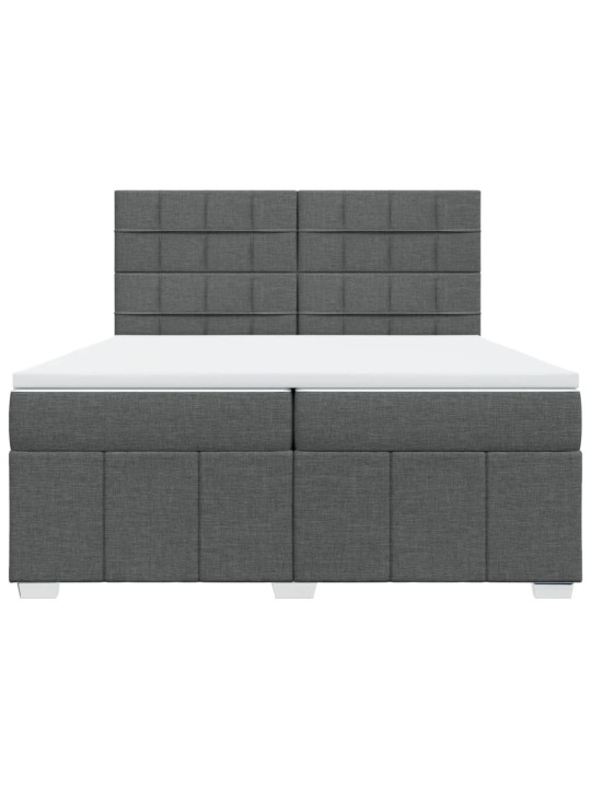 Box spring postel s matrací tmavě šedá 200x200 cm textil