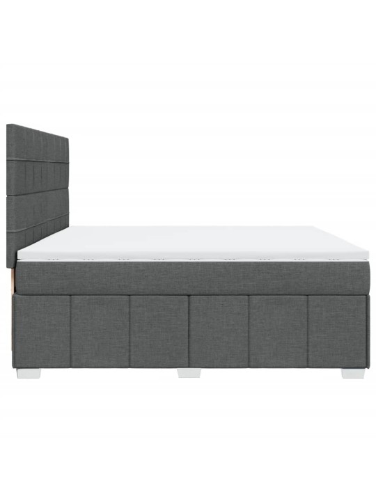 Box spring postel s matrací tmavě šedá 200x200 cm textil