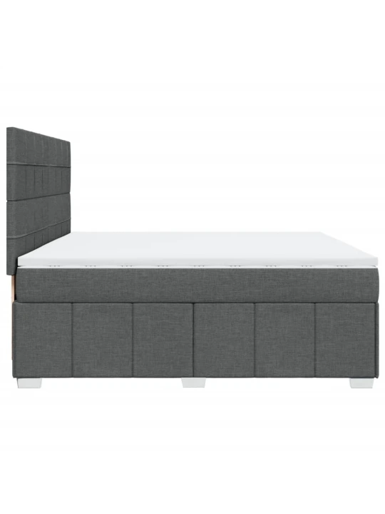 Box spring postel s matrací tmavě šedá 200x200 cm textil