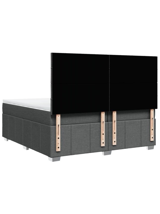 Box spring postel s matrací tmavě šedá 200x200 cm textil