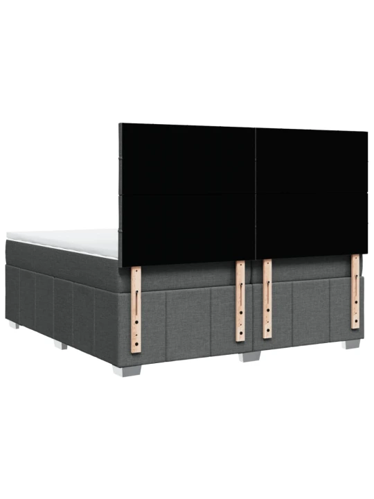 Box spring postel s matrací tmavě šedá 200x200 cm textil