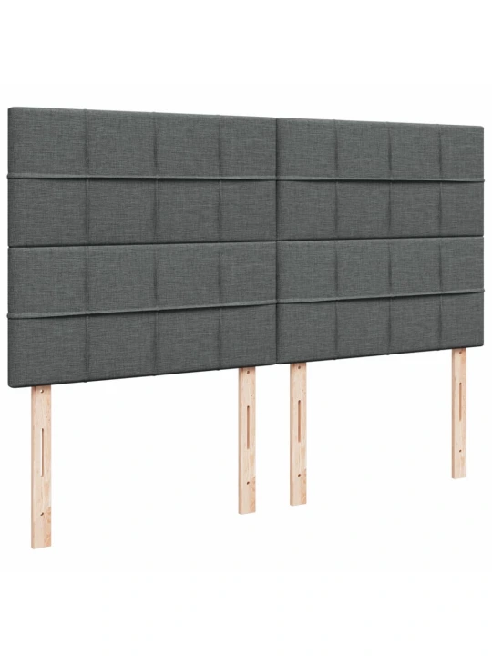 Box spring postel s matrací tmavě šedá 200x200 cm textil