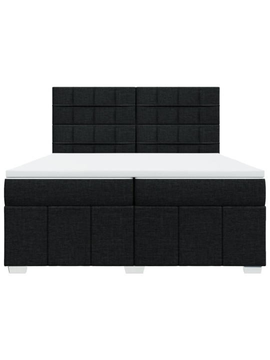 Box spring postel s matrací černá 200x200 cm textil