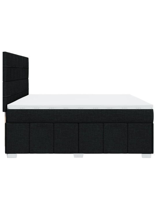Box spring postel s matrací černá 200x200 cm textil