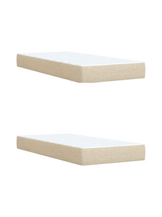 Box spring postel s matrací krémová 200x200 cm textil