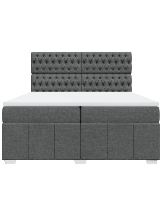 Box spring postel s matrací tmavě šedá 200x200 cm textil