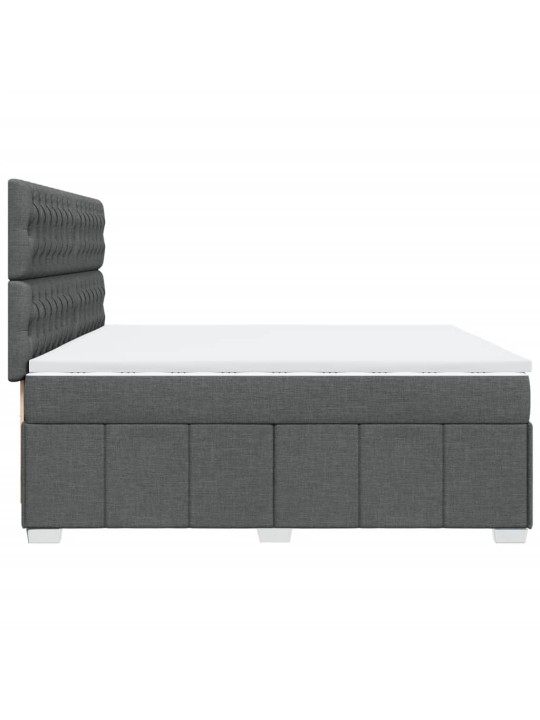 Box spring postel s matrací tmavě šedá 200x200 cm textil