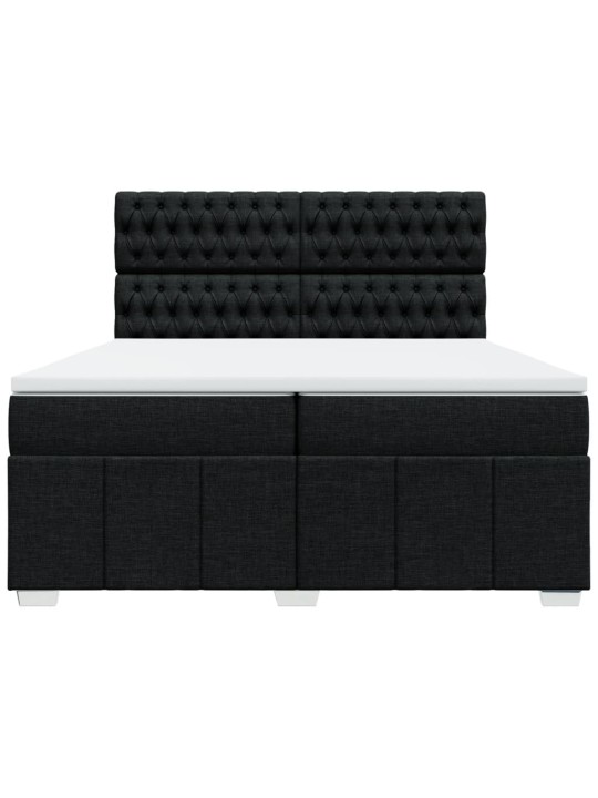 Box spring postel s matrací černá 200x200 cm textil
