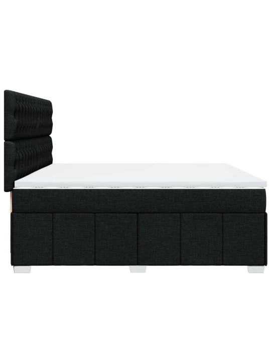 Box spring postel s matrací černá 200x200 cm textil