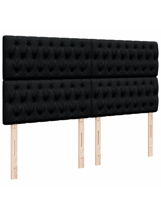 Box spring postel s matrací černá 200x200 cm textil