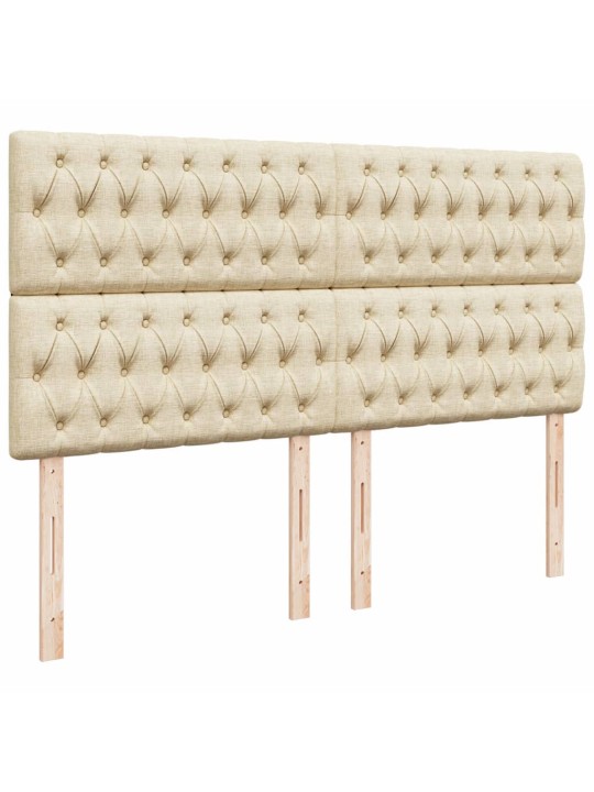 Box spring postel s matrací krémová 200x200 cm textil