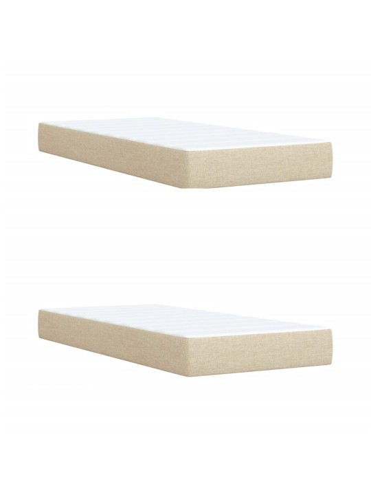 Box spring postel s matrací krémová 200x200 cm textil